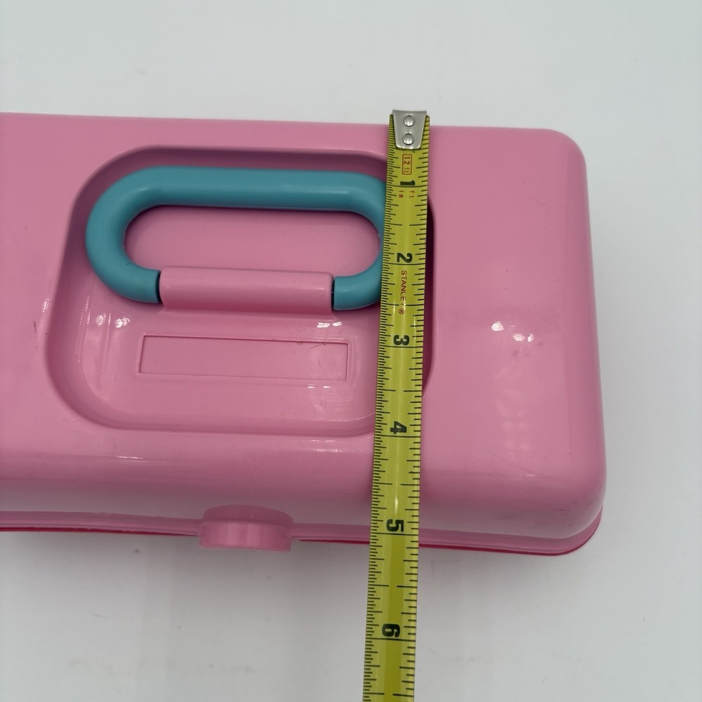Vtg Mini Caboodles Make Up Caddy Case Pretty in Petite PINK Mini Small 9" x 6" - Picture 2 of 7